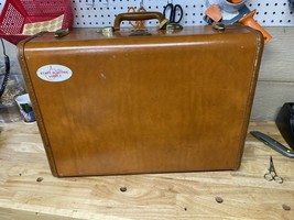 VTG #4632 Shwayder Samsonite Suitcase Saddle Tan Brown Denver USA 24x19x8 No Key - $69.29