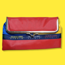 Vintage Oscar De La Renta Studio wallet coin purse 1990s colorblock red primary - £10.75 GBP