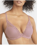 NATORI Feathers Contour Plunge Bra Antique Muave Pink Sz 34G 730023 New - $47.95 CAD