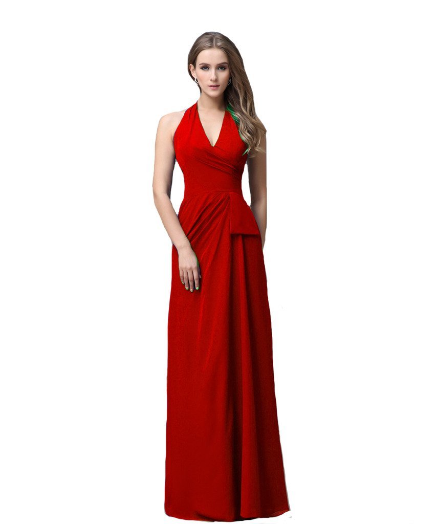 Kivary Women's V Neck Elegant Evening Dresses Red US 22W