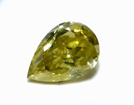 1.08ct Chameleon Diamond - Natural Loose Fancy Green Yellow Color Pear SI2 - £2,417.58 GBP