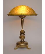 Unique Art Deco Desk Lamp &quot;YELLOW ROSE&quot; One Of A Kind Brass Lamp - $12,064.15 MXN