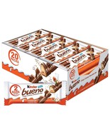 Kinder Bueno Chocolate and Hazelnut Chocolate Bars, 2 Bars, 1.5 oz, 20 Pack - £24.08 GBP
