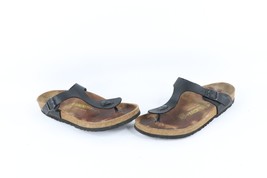 Vtg Birkenstock Womens 9 Distressed Suede Leather Toe Thong Flip Flop Sandals - £38.88 GBP