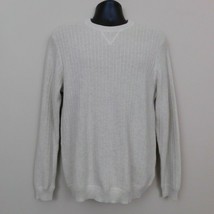 New Eddie Bauer Mens Sweater Size Small Off White Crew Neck Ribbed Knit - £14.23 GBP