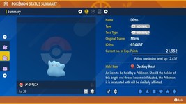 Shiny 6IV JPN Region Masuda Ditto Destiny Knot Pokemon Scarlet/Violet Home - $2.96