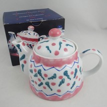 Knobler Porcelain Tea For One Hand Painted Collectors Teapot 10 oz Pink Accents - £11.71 GBP