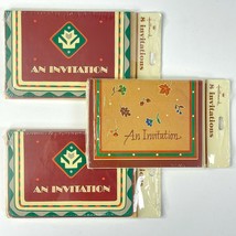 Hallmark Vintage Fall 80s Autumn Invitation Cards 3 Packs 24 Invitations + Evps - £22.70 GBP