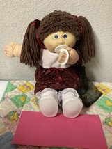 Vintage Cabbage Patch Kid With Pacifier IC-Made In Taiwan Brown Hair Violet Eyes - £221.46 GBP