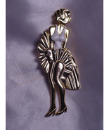 Marilyn Monroe Vintage Enamel Rhinestone Brooch Gold Pin! Very Rare & Classy Hat - $125.00