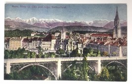 Postcard Bern View of City and Alps Bern Switzerland Antique Divided Bac... - $16.00