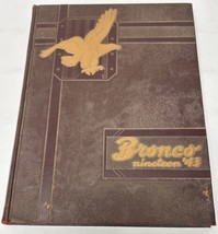 Hastings College 1943 The Bronco Vintage Hardcover Yearbook - £55.35 GBP