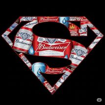 Budweiser Bud Light Beer Advertising Metal  Sign 8x12in Vintage Superman - $24.74