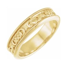 Authenticity Guarantee 
14K Yellow Gold Claddagh Comfort Fit Wedding Band - £897.98 GBP+