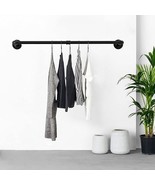 Fobule 48” Wall Mounted Clothes Rack, Industrial Pipe Black Iron Garment... - £24.65 GBP