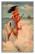 Legend of the White Canoe Niagara Falls New York NY Linen Postcard L19 - £3.17 GBP
