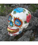 Handmade Skull Rose Gift Day of the Dead Ceramic Sugar Skull Calavera Sk... - $160.00