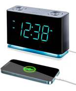 Emerson Radio Alarm Clock Bluetooth Speaker iPhone Android Charger with ... - £34.36 GBP