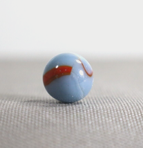 Vintage Akro Agate Slag Shooter Marble 5/8in Blue Orange Stripe - £8.63 GBP