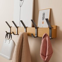 Wall-Mounted Coat Rack Measuring 17&quot; With Five Detachable Double Hooks; ... - £28.17 GBP