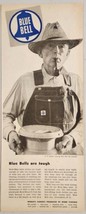 1948 Print Ad Blue Bell Jean Bib Overalls Farmer Smokes Pipe Greensboro,NC - $17.65