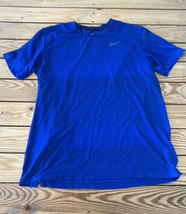 Nike Dri Fit Men’s Short Sleeve running top Size L Blue i9 - £13.15 GBP