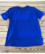 Nike Dri Fit Men’s Short Sleeve running top Size L Blue i9 - £13.15 GBP