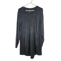 Athleta Women's Long Sleeve Sweatshirt Pockets Distressed Black Comfy Si... - $29.09