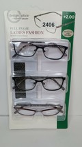 Foster Grant Full Frame Ladies Fashion +2.00Reading Glasses 3pk Missing 2 cases - $10.40