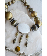 Large beads necklace, Bronze beads necklace, designer handmade necklace,... - £14.35 GBP