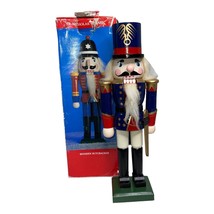 Vintage St. Nicholas Square Wooden Nutcracker Soldiers Christmas Holiday 13&quot; - £9.89 GBP