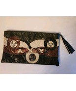 Vintage 80s Colini Handbags Patchwork Leather Clutch Made in USA - $38.53