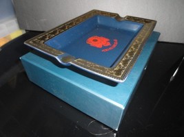 Gold and Blue Ceramic Cigar Ashtray Measures 9" L x 6.75" W NIB image 6
