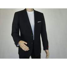 Men's RENOIR Classic Blazer Jacket 100% Wool Single breasted Notch 509-1 Black image 6