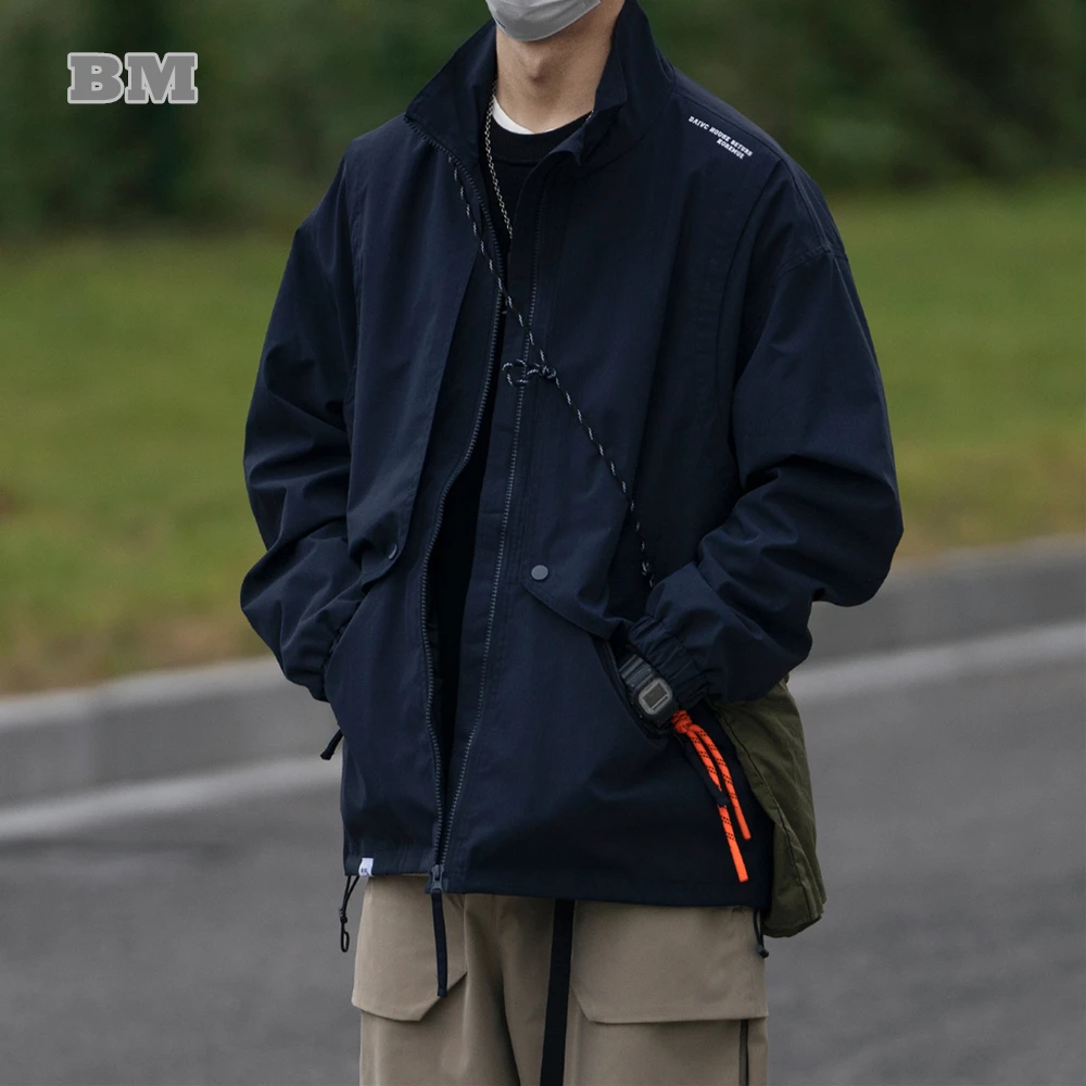 Japanese Streetwear Fashion Casual Long Sleeve Harajuku Jacket Men Clothing Kore - £354.85 GBP