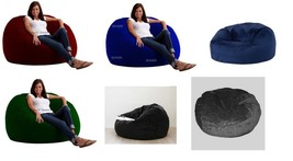 1 PC Velvet Bean Bag Cover Fully Washable without beans Beanbag All Sizes - £36.96 GBP+