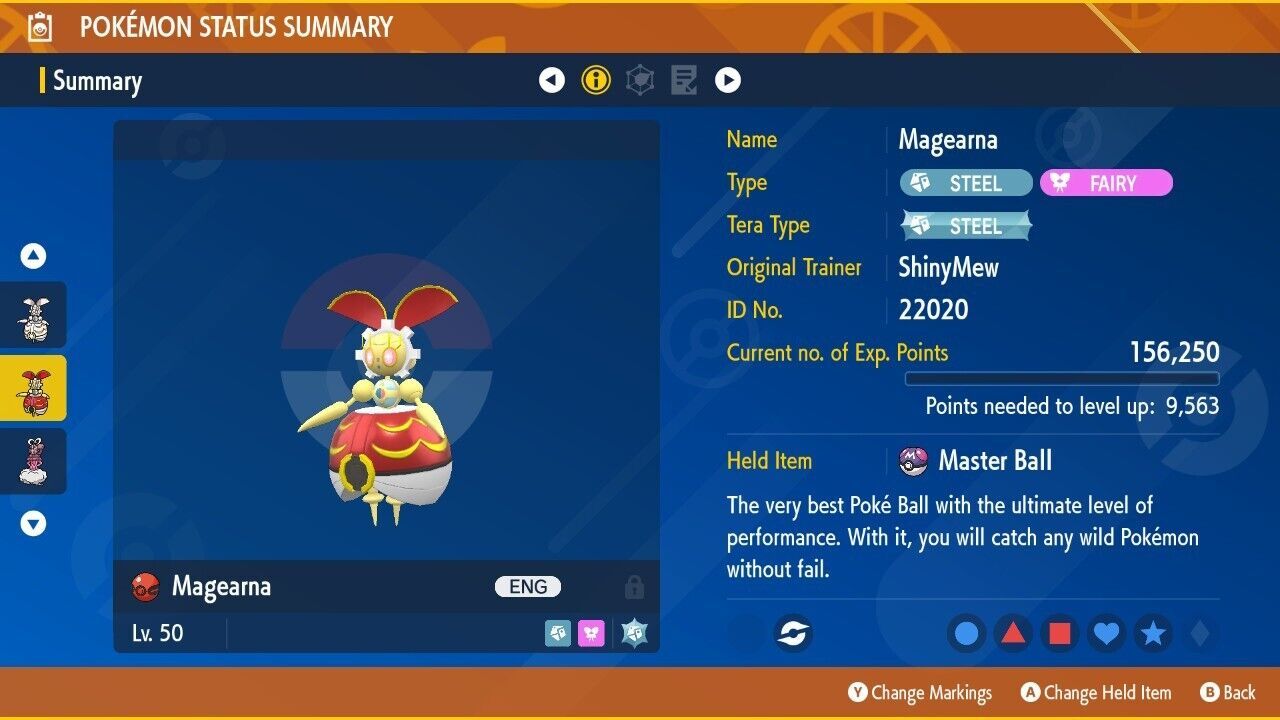 Non Shiny HOME Event "Original" Pokeball Magearna Pokemon Scarlet/Violet