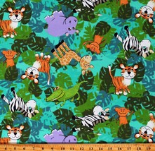Flannel Jungle Friends Safari Animals Kids Flannel Fabric Print by Yard D276.28 - £7.08 GBP