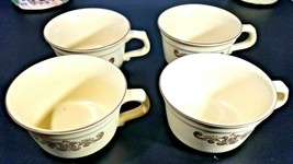 4 Pfaltzgraff Village Coffee Mugs Discontinued Pattern USA - £26.07 GBP