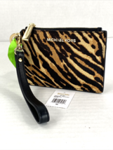 New Michael Kors  ID Wallet Small Calf Hair Animal Print Black Leather W10 - $78.71
