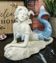Ebros Ocean Goddess Celeste Blue Tailed Mermaid Statue 8&quot;L Under The Sea - $34.84 CAD