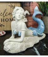 Ebros Ocean Goddess Celeste Blue Tailed Mermaid Statue 8&quot;L Under The Sea - $34.82 CAD