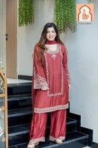 Elegant German Chiffon Suit Set with Embroidery Work - $1,116.00 MXN