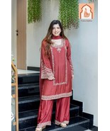 Elegant German Chiffon Suit Set with Embroidery Work - $1,118.35 MXN