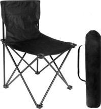Black, Large Portable Folding Camping Chair With Carry Bag For Adults,, Picnic. - £30.32 GBP
