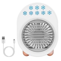 [Pack of 2] 4 In 1 Portable Mini Desktop Air Conditioner Fan Water Mist Cooli... - £39.57 GBP