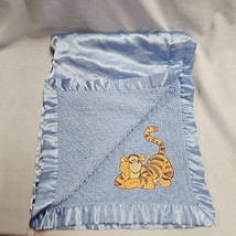 Disney Baby Winnie the Pooh Tigger Blue Satin Blanket Lovey Security - $79.19