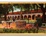 Mission San Fernando Memory Garden Los Angeles CA California Linen Postc... - £1.52 GBP