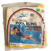 Rare Vinatge 1986 INTEX The Wet Set 60x37&quot; Inflatable Pool Sling Yellow ... - £25.73 GBP