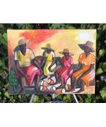 LIONEL WALKER Original MODERN ABSTRACT JAMAICAN ARTIST ISLAND NATIVES FO... - $908.82
